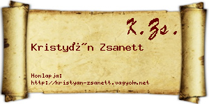 Kristyán Zsanett névjegykártya