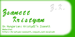 zsanett kristyan business card